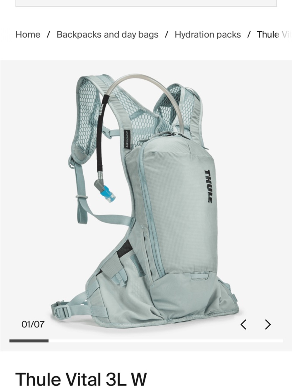 Thule Lightweight Hydration Pack in Pale Aqua